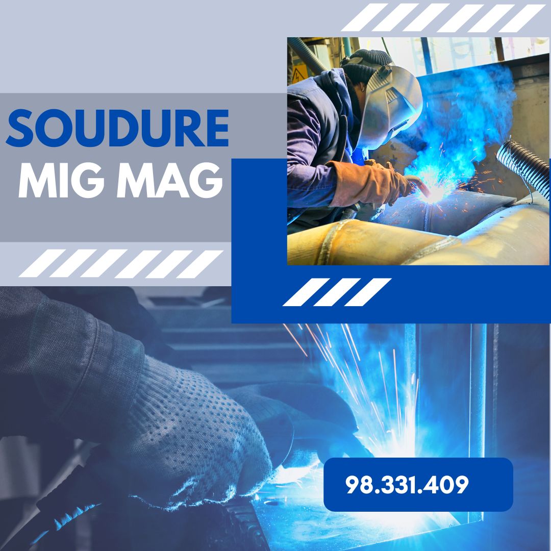 Opérateur soudant avec torche MIG/MAG.