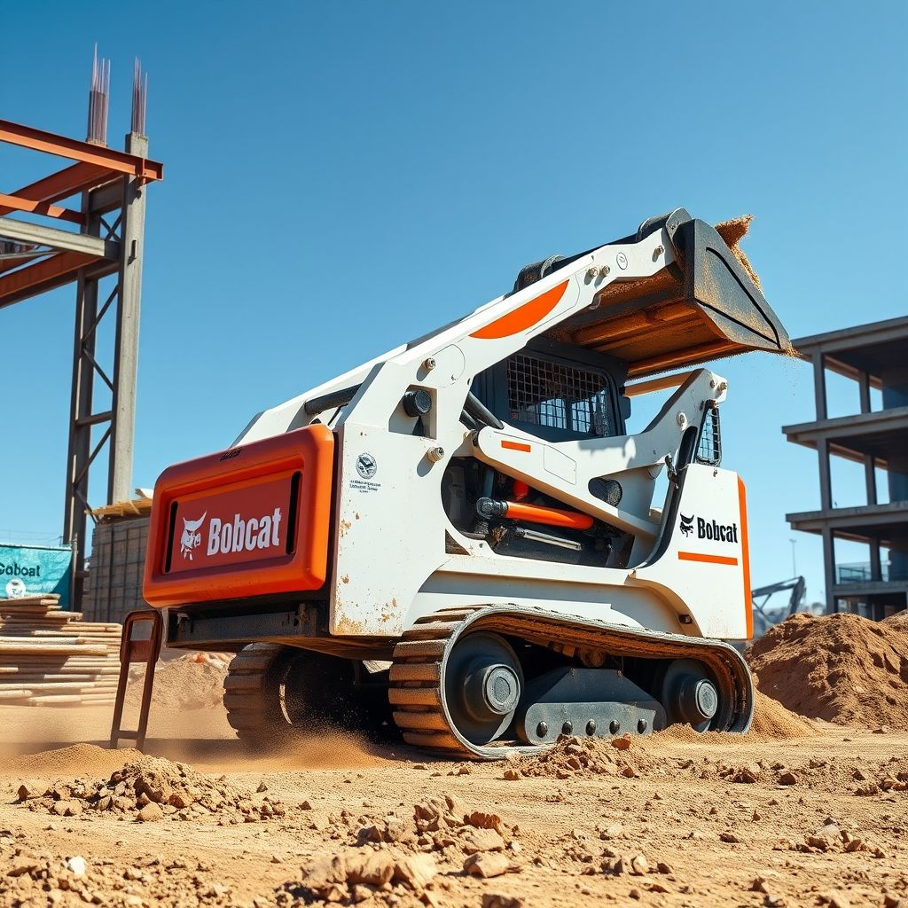 Stagiaire en formation sur un mini-engin de chantier de type BOB 4.