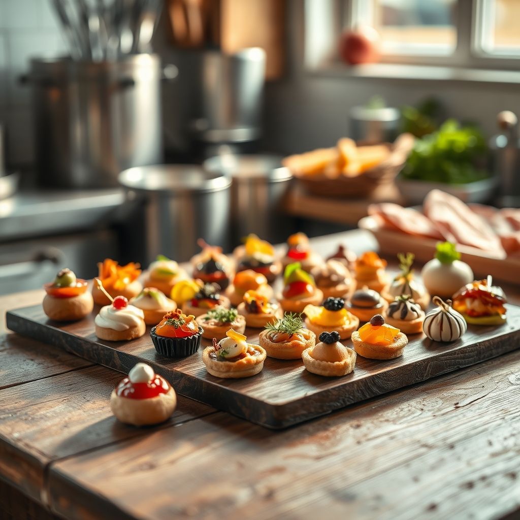 Réalisez un buffet complet sucré-salé : bouchées, feuilletés, verrines et mini gâteaux élégants.